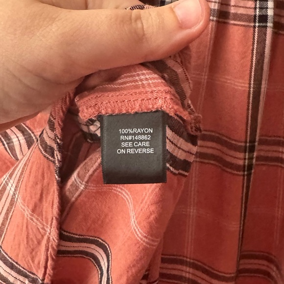 Torrid | Peach Plaid Twill Peplum Babydoll Popover Top Size 2X - Picture 13 of 14